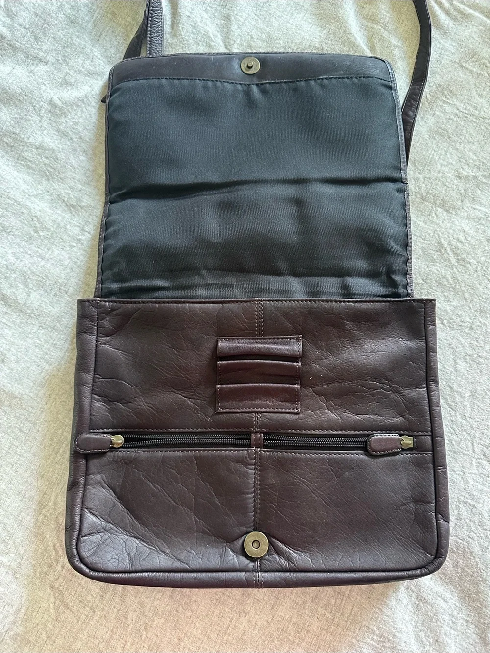Classic Brown Leather Crossbody Tote for Men